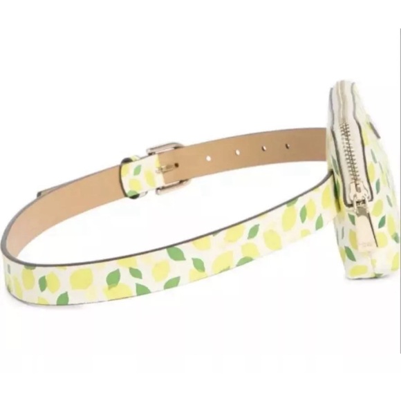 Kate Spade Top Zip Leather Belt Bag Lemons Trendy Large Xlarge XL Chic Luxe Cute - Picture 9 of 10